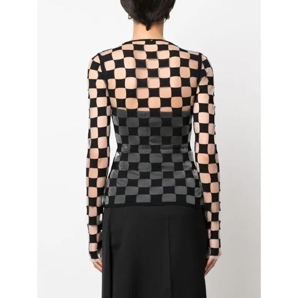 Sportmax Check Print Long-Sleeve Top - M - Picture 5 of 6